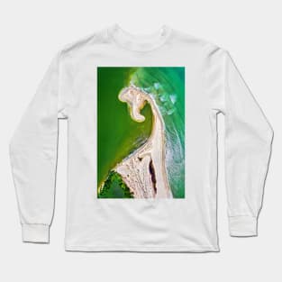 Sandy border between the river and the sea Long Sleeve T-Shirt